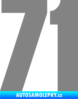Samolepka Startovní číslo 71 typ 2  šedá