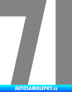 Samolepka Startovní číslo 71 šedá