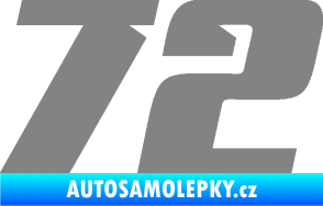 Samolepka Startovní číslo 72 typ 6 šedá