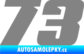 Samolepka Startovní číslo 73 typ 6 šedá