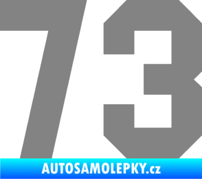 Samolepka Startovní číslo 73 šedá