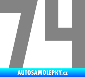 Samolepka Startovní číslo 74 šedá