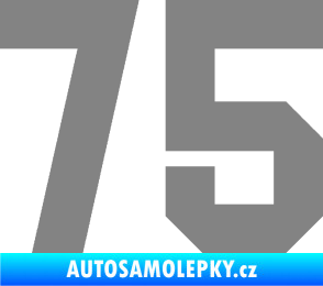 Samolepka Startovní číslo 75 šedá