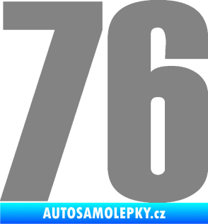 Samolepka Startovní číslo 76 typ 2       šedá