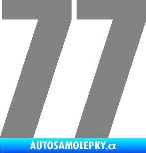 Samolepka Startovní číslo 77 typ 2        šedá