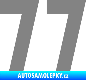 Samolepka Startovní číslo 77 šedá