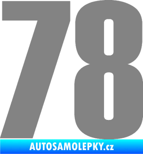 Samolepka Startovní číslo 78 typ 2         šedá