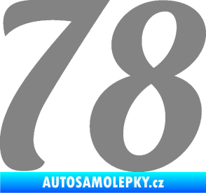 Samolepka Startovní číslo 78 typ 3   šedá