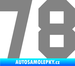 Samolepka Startovní číslo 78 šedá