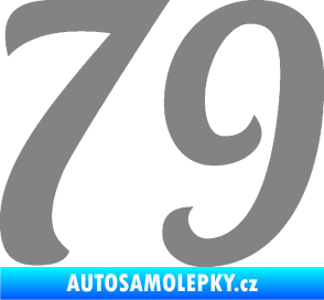 Samolepka Startovní číslo 79 typ 3   šedá