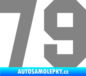 Samolepka Startovní číslo 79 šedá