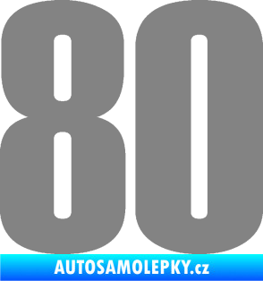 Samolepka Startovní číslo 80 typ 2           šedá