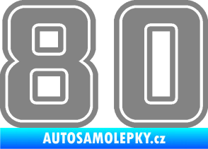 Samolepka Startovní číslo 80 typ 5 šedá