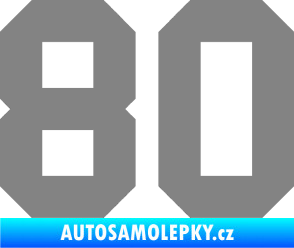 Samolepka Startovní číslo 80 šedá