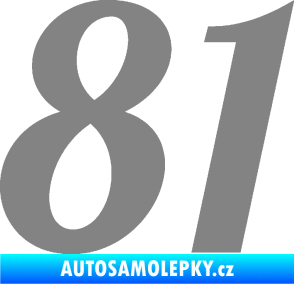 Samolepka Startovní číslo 81 typ 3   šedá