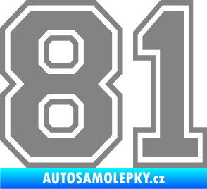 Samolepka Startovní číslo 81 typ 4 šedá
