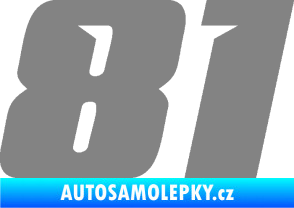 Samolepka Startovní číslo 81 typ 6 šedá