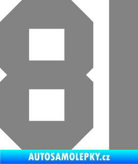 Samolepka Startovní číslo 81 šedá
