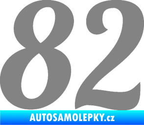 Samolepka Startovní číslo 82 typ 3   šedá