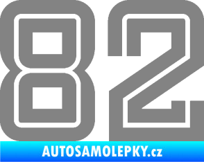 Samolepka Startovní číslo 82 typ 7 šedá