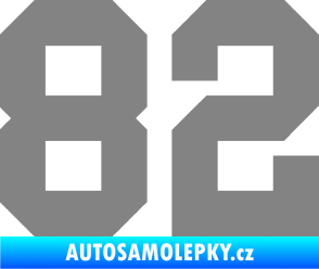 Samolepka Startovní číslo 82 šedá
