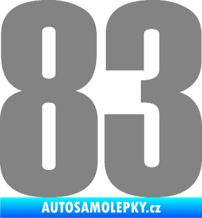 Samolepka Startovní číslo 83 typ 2   šedá