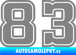 Samolepka Startovní číslo 83 typ 5 šedá