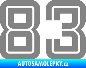Samolepka Startovní číslo 83 typ 7 šedá