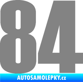 Samolepka Startovní číslo 84 typ 2    šedá