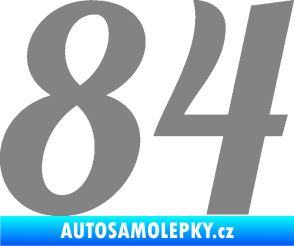 Samolepka Startovní číslo 84 typ 3  šedá