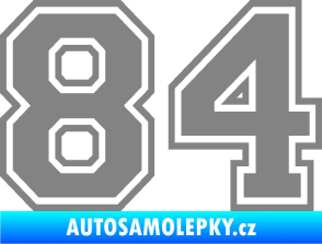 Samolepka Startovní číslo 84 typ 4 šedá