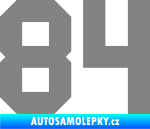 Samolepka Startovní číslo 84 šedá