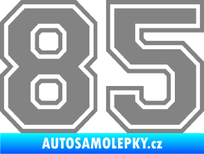 Samolepka Startovní číslo 85 typ 4 šedá