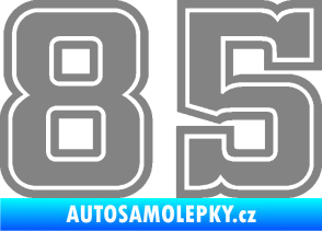 Samolepka Startovní číslo 85 typ 5 šedá