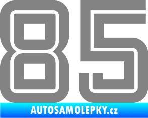 Samolepka Startovní číslo 85 typ 7 šedá