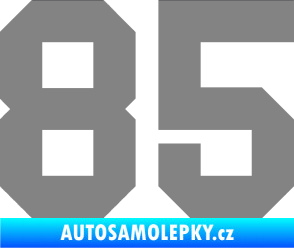 Samolepka Startovní číslo 85 šedá