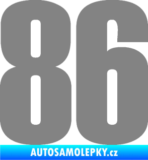 Samolepka Startovní číslo 86 typ 2      šedá
