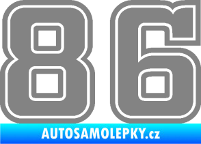 Samolepka Startovní číslo 86 typ 5 šedá