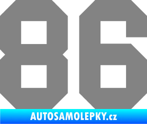 Samolepka Startovní číslo 86 šedá