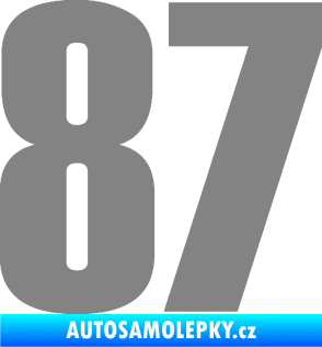 Samolepka Startovní číslo 87 typ 2       šedá
