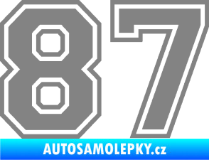 Samolepka Startovní číslo 87 typ 4 šedá