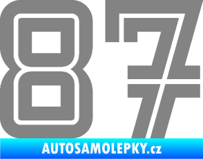 Samolepka Startovní číslo 87 typ 7 šedá