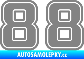 Samolepka Startovní číslo 88 typ 5 šedá