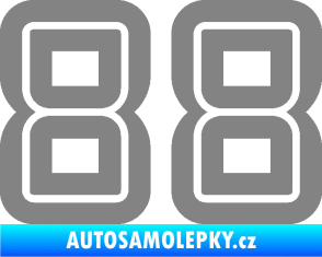 Samolepka Startovní číslo 88 typ 7 šedá