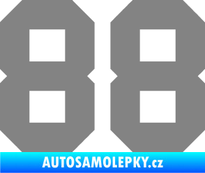 Samolepka Startovní číslo 88 šedá
