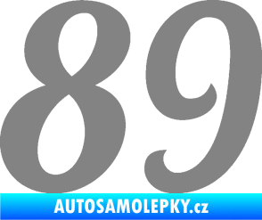 Samolepka Startovní číslo 89 typ 3  šedá