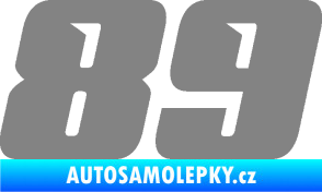 Samolepka Startovní číslo 89 typ 6 šedá
