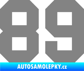 Samolepka Startovní číslo 89 šedá