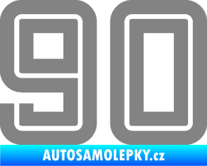 Samolepka Startovní číslo 90 typ 7 šedá