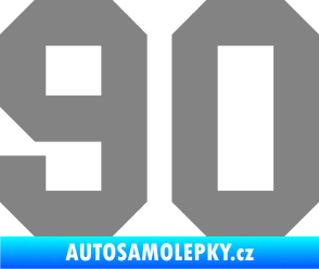 Samolepka Startovní číslo 90 šedá